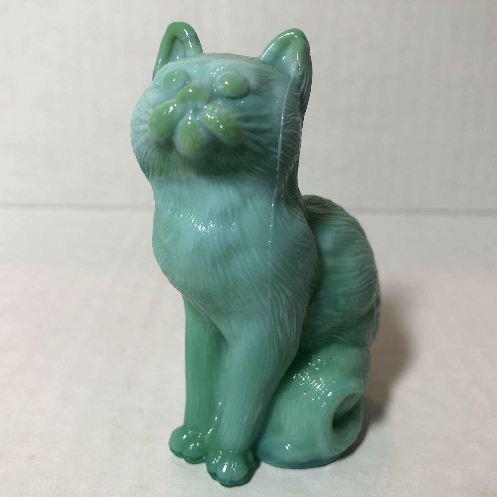 Mosser Glass Cat Figurine Aqua Slag