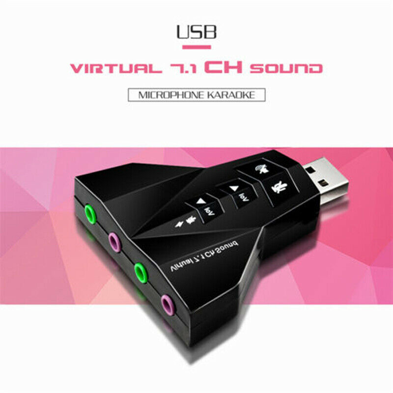 USB 2.0 3D Virtual Audio Sound Card Converter Durable 7.1 Channel Audio Ad F P^