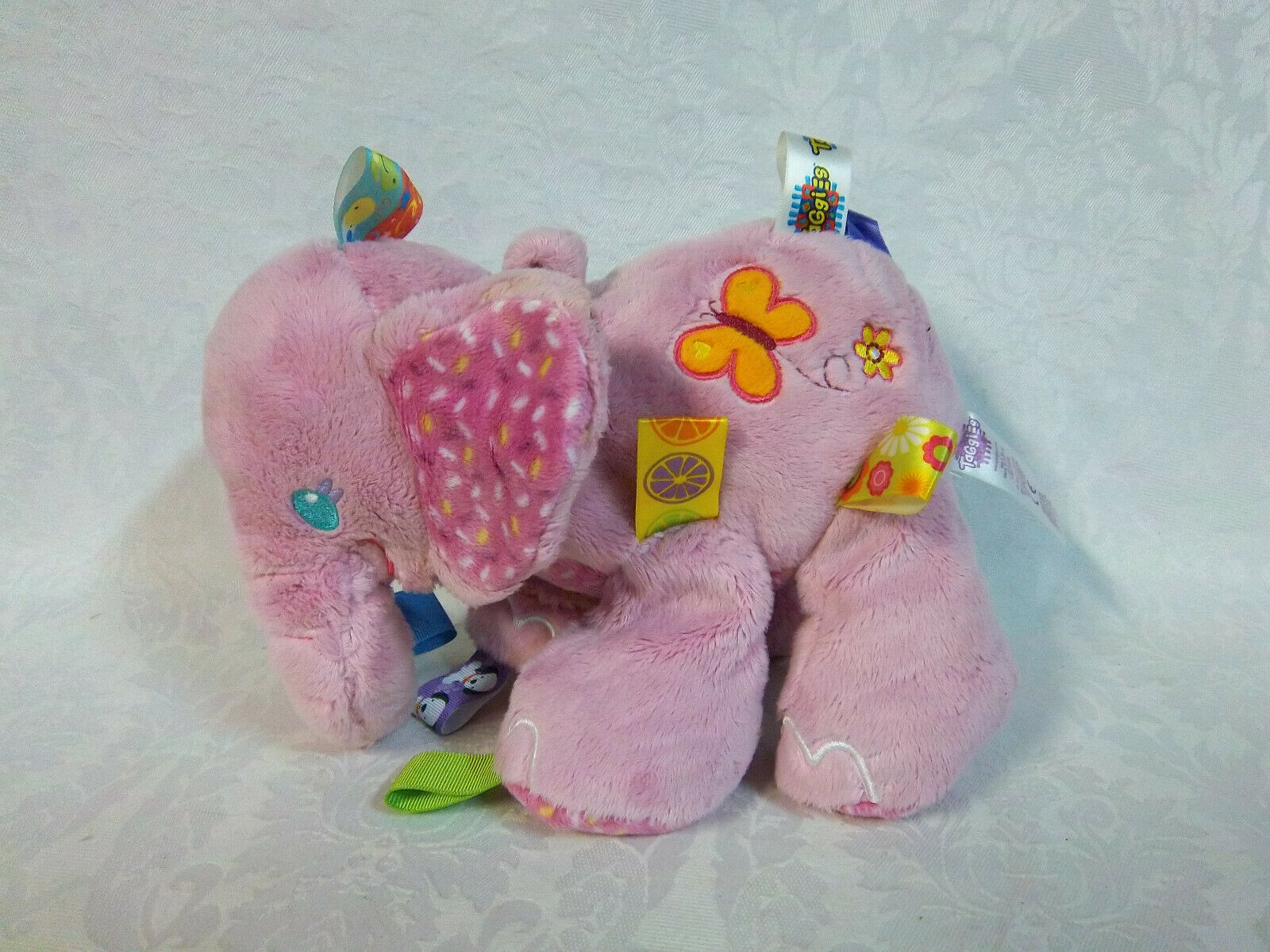 Taggies Pink Elephant Baby 10" Plush Soft Toy Stuffed Animal