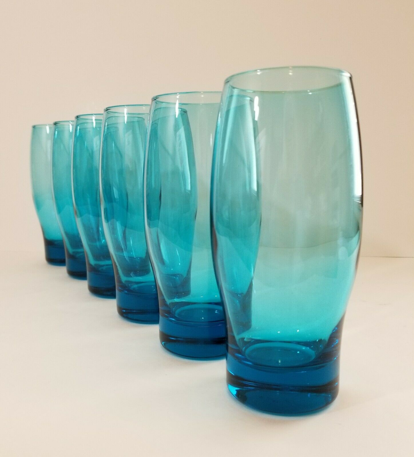 Set of 6 Perceptions Turquoise 16oz Coolers by Libbey