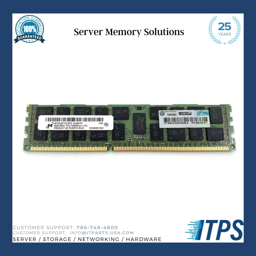 HP 500662-B21 8GB PC3-10600R 2RX4 500205-071 501536-001 Server Ram Memory