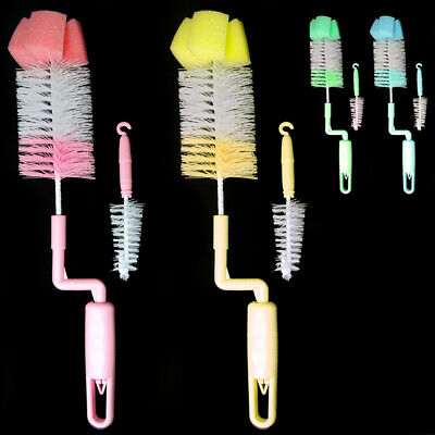 4PC Baby Bottle Cleaner Nipple Cleaning Brush Set Wash Cup Sponge Scrubbing Tool
