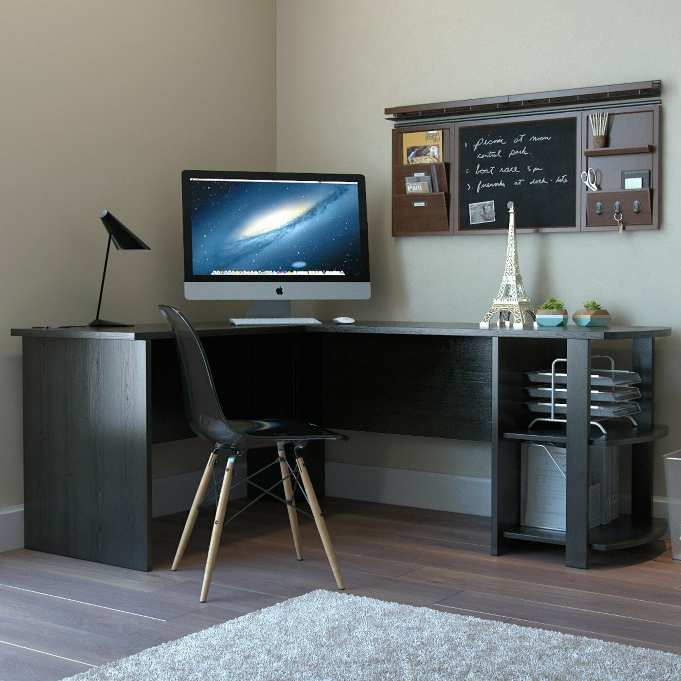 Ryan Rove Kristen Corner L-shaped Computer Desk In Black