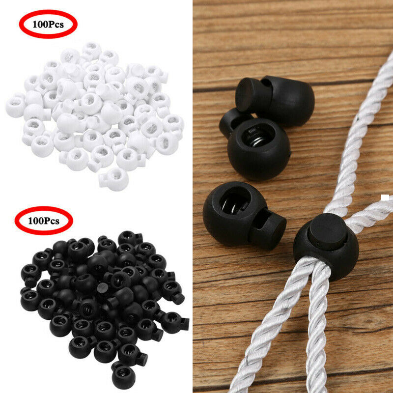 100/50 Toggle Spring Elastic Rope Cord Lock Clip End Stopper Sliding Button 2cm