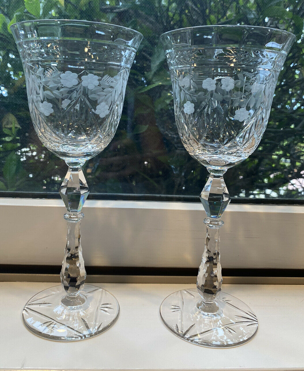 RARE - ROCK SHARPE - Water Goblet Crystal Glasses - Marina - Lot Of 2