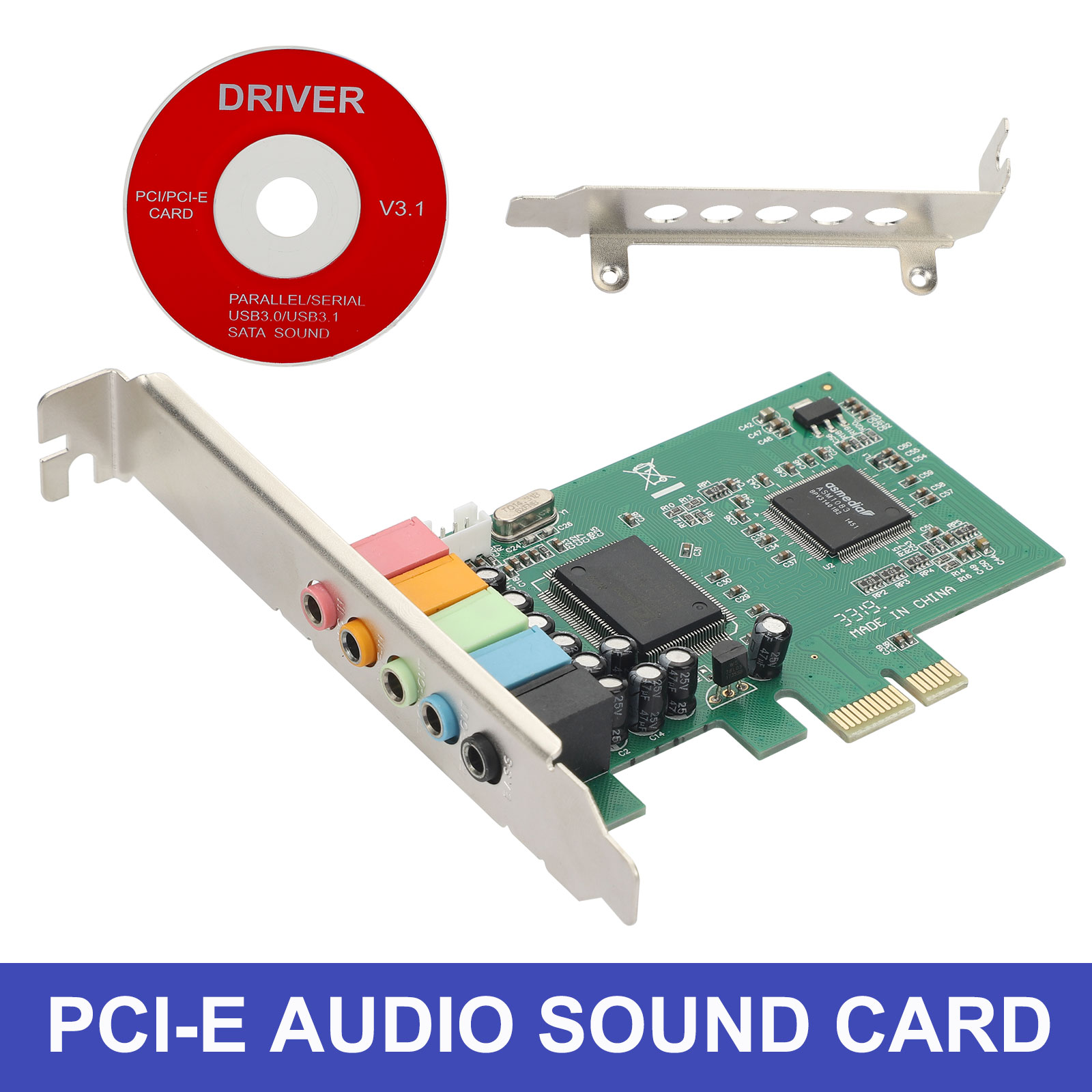 High Performance Pci Express Pci-e 5.1 Ch 4/6 Channel Audio Digital Sound Card