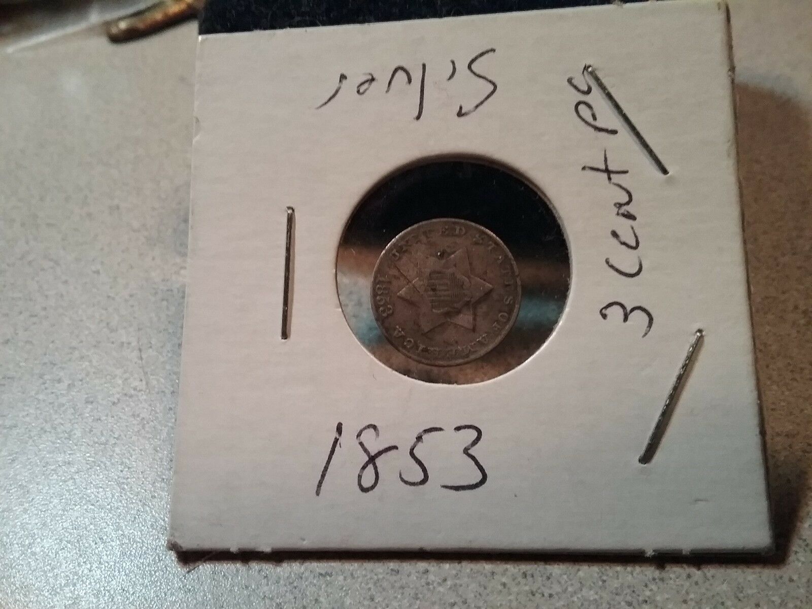 1853 Silver 3 Cent Coin  Civil War Rare USA Cent
