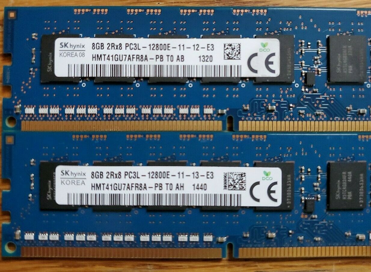 Hynix 8GB PC3L-12800E DDR3 ECC UNBUFFERED  Memory RAM HMT41GU7AFR8A-PB