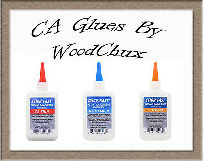 Stick Fast 1 2.5 4.5 8 Oz Ca Glue Cyanoacrylate Adhesive Thin Medium Thick Super