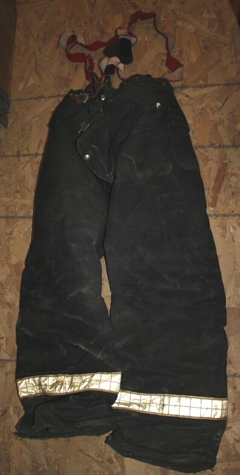 Cairns & Brother Firefighter Turnout Pants Vintage Fireman Overalls 38x30 Used