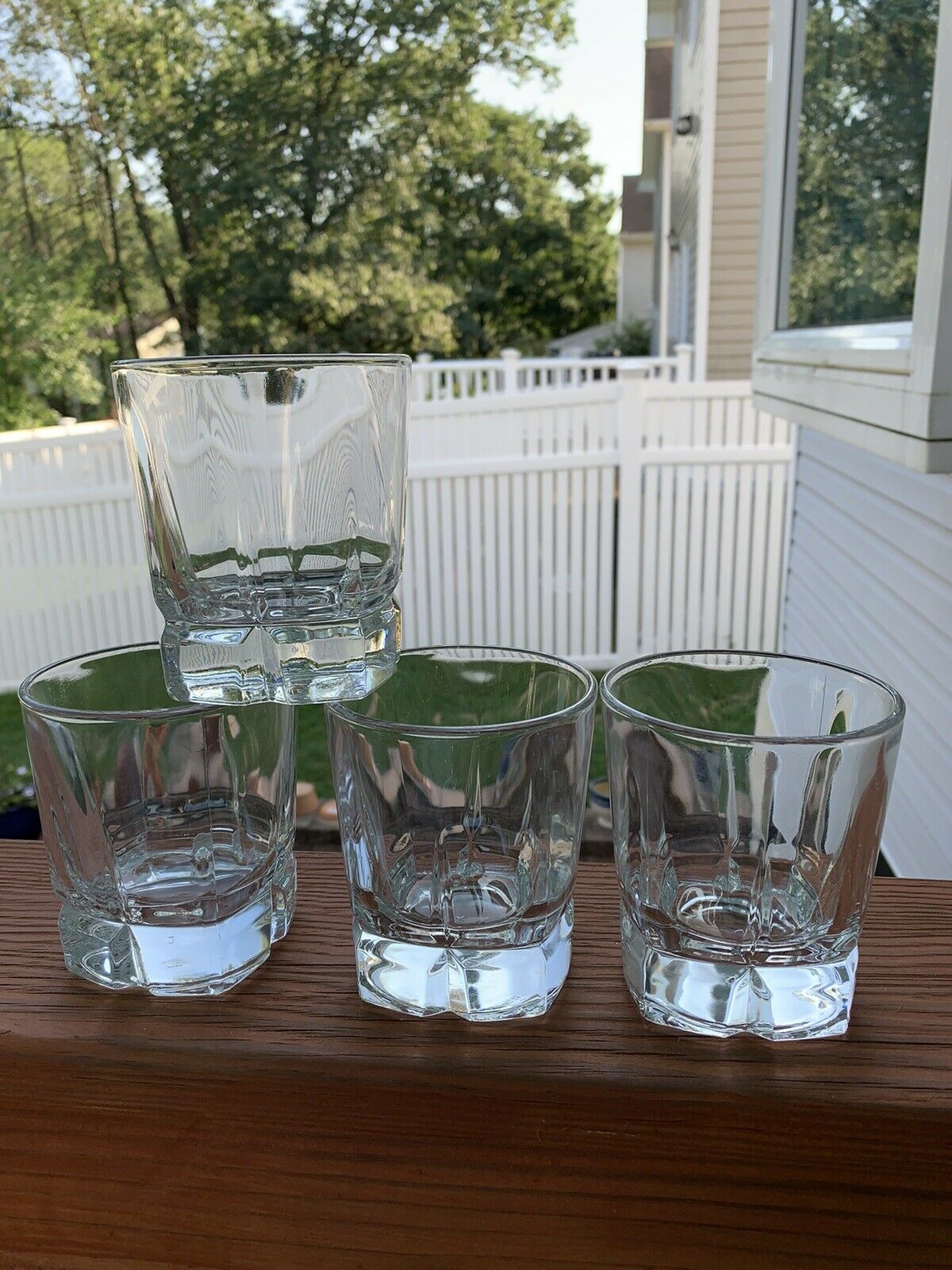 4 SQUIRE by Libbey Clear HEAVY Crystal Double Old Fashion Whiskey Rocks Glasses