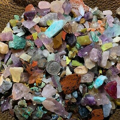500 Carat Lots Of Small Natural Tumble Rough - Very Nice + Free Faceted Gemstone