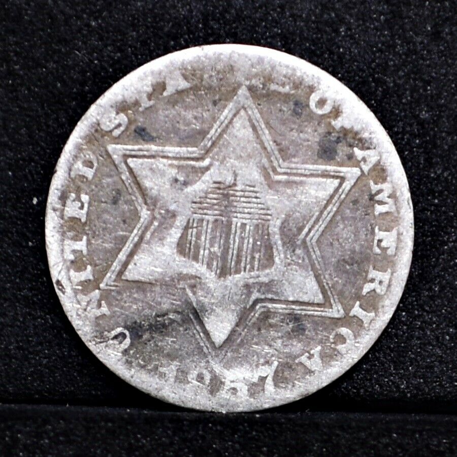 1857 Three Cent Silver 3CS - VG Details (#32733)