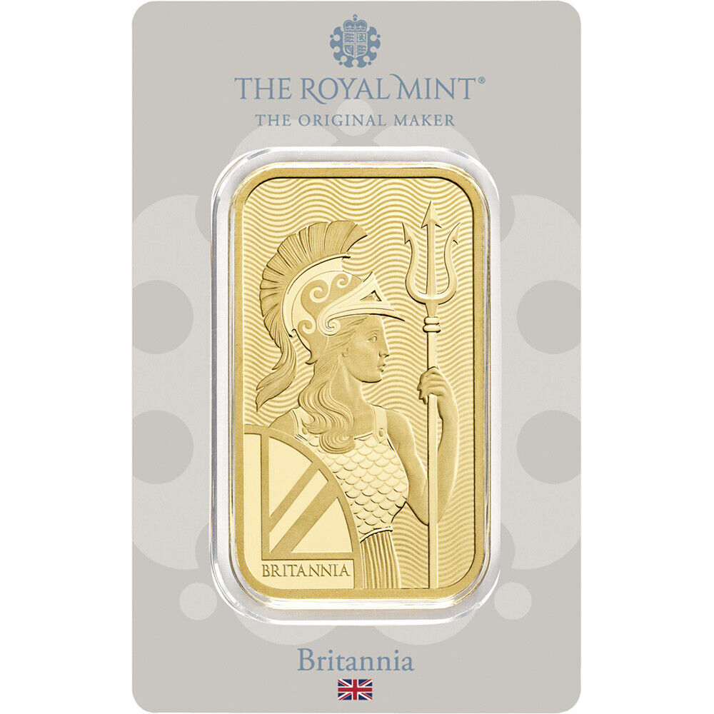 50 gram Gold Bar - Royal Mint Britannia - 999.9 Fine in Assay