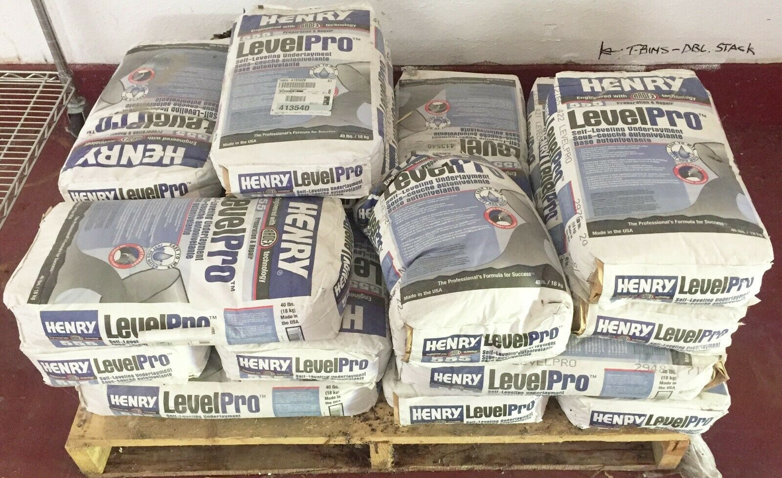Henry Self-Leveling Underlayment Cement Bags. (15- 40 lbs bag) Sell as a Lot
