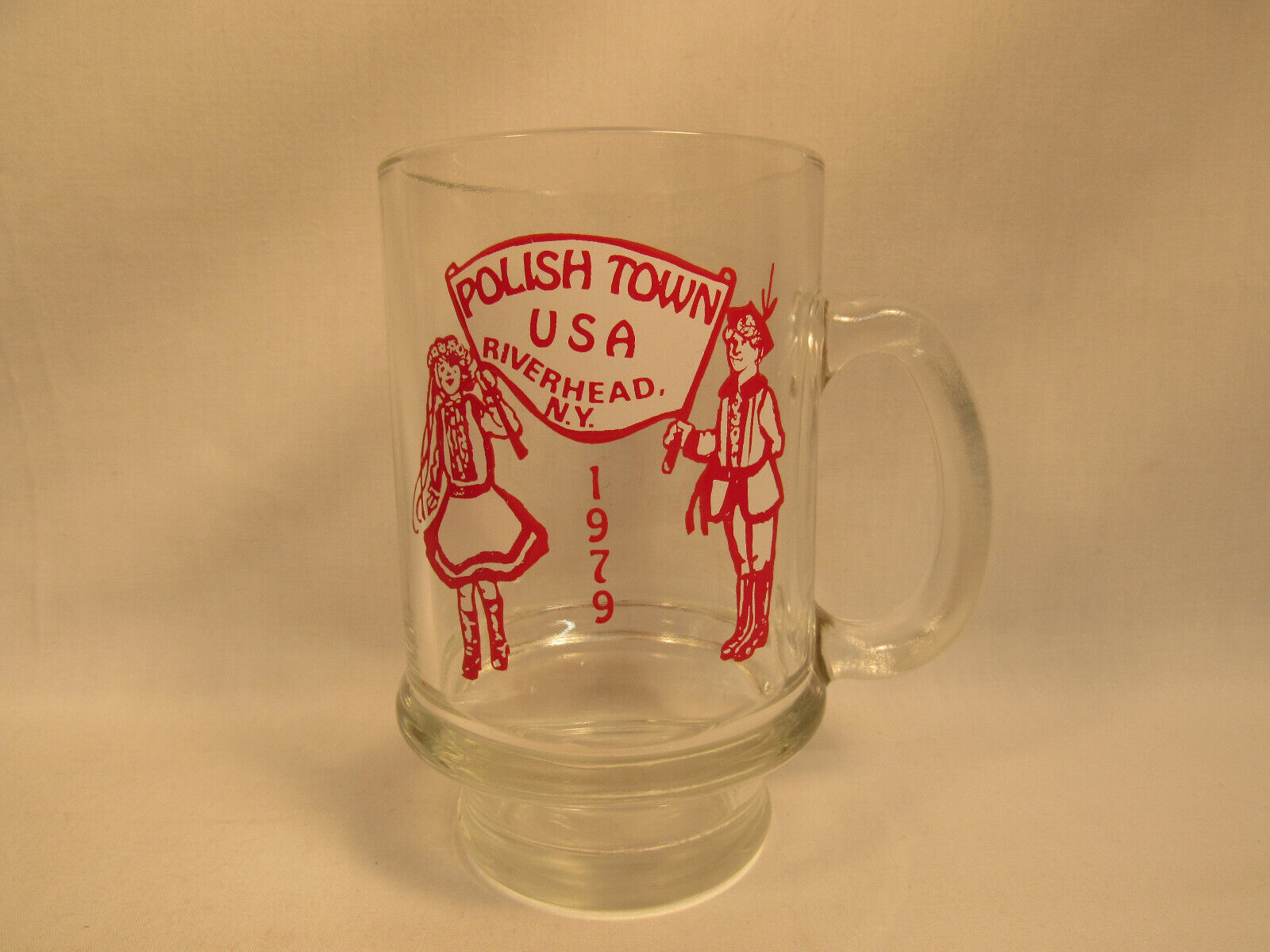 Vintage 1979 Polish Town Usa Long Island Ny Fair Beer Mug Glass