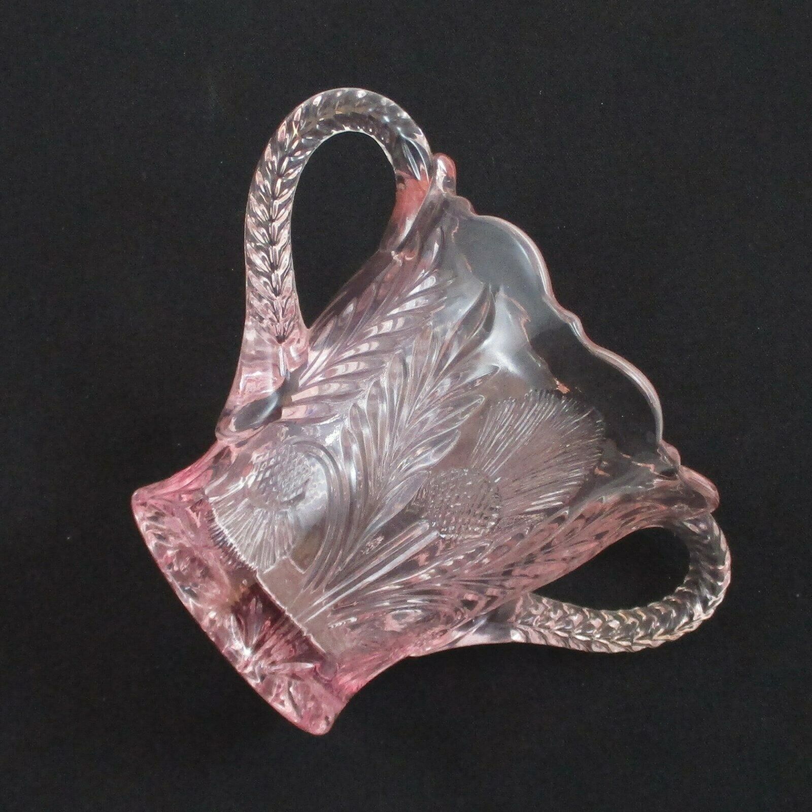 Mosser Inverted Thistle Open Sugar Bowl Pink Or Rose Glass