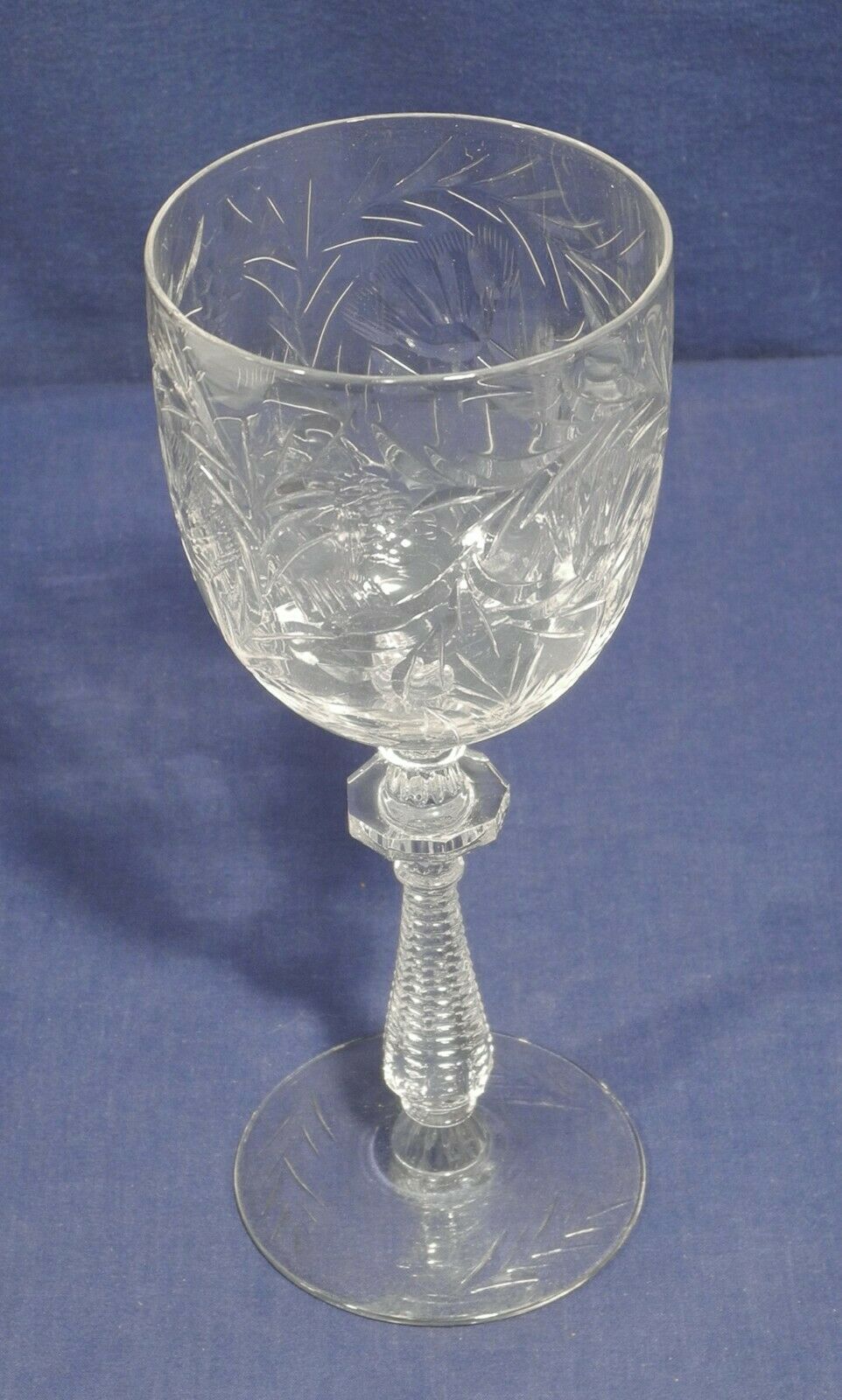 Vtg Antique Libbey Rock Sharpe Crystal Glass Paisley Water Goblet 8-1/8" 1 Of 8