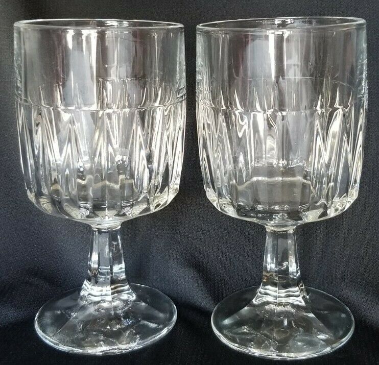 Libbey Duratuff Stemware Goblets Wine Glass Winchester Glassware 8oz Ea Set Of 2