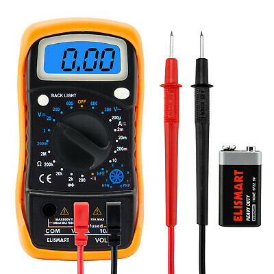 EliSmart Digital Voltmeter Ammeter Ohmmeter Multimeter Volt AC DC Tester Meter