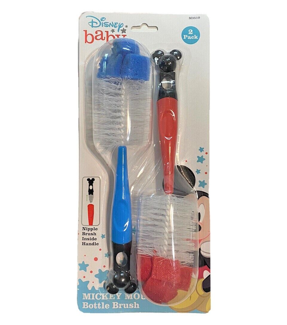 Baby Bottle Brush X2 - Boys - Mickey - Red Blue - Disney Set