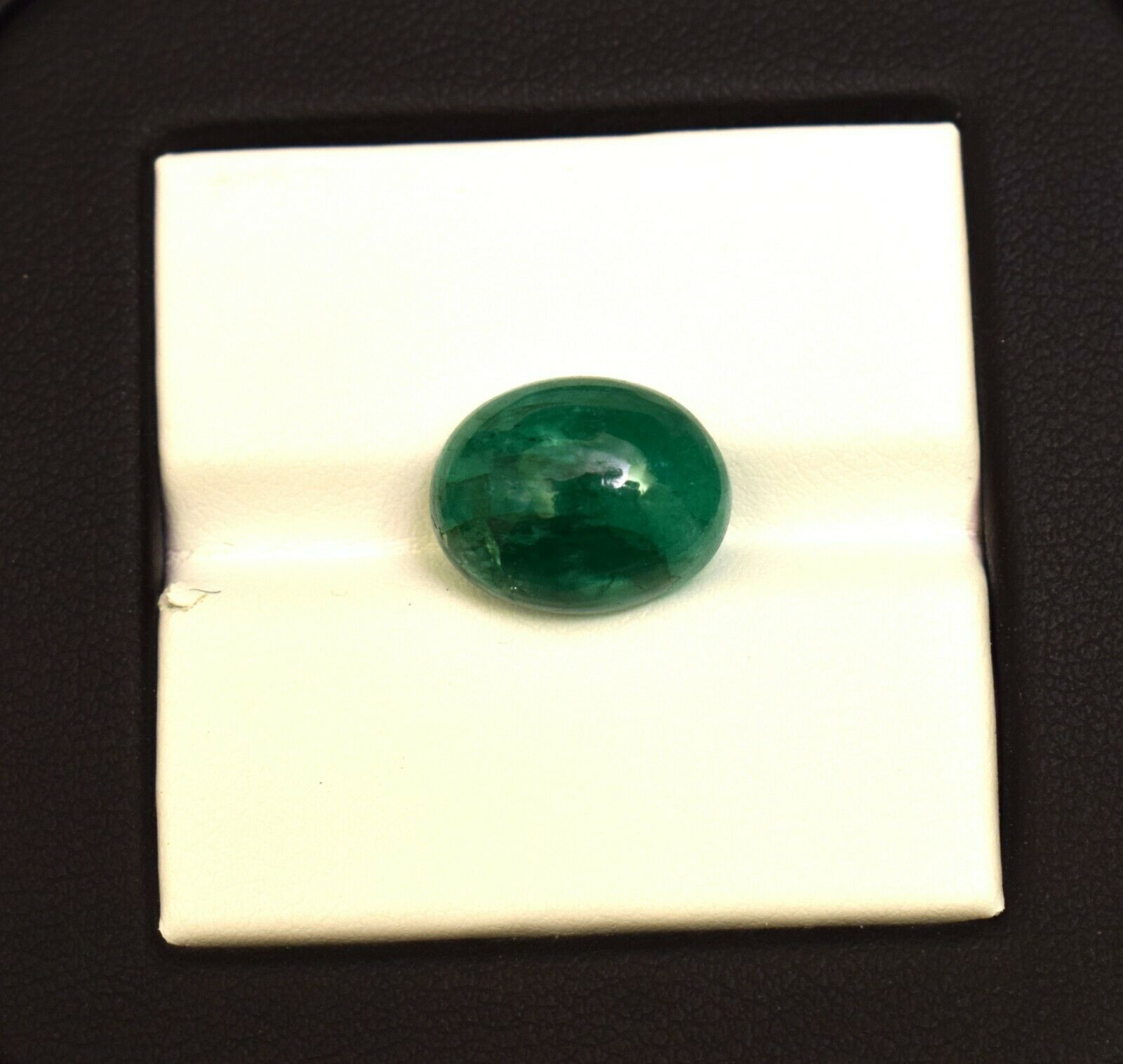 Natural Emerald Loose Gemstone Cabochon 7.05 Ct Oval From Zambia For Jewelry