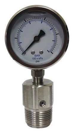 Kodiak Kc301l25600/dsf14-m Pressure Gauge, 0 To 600 Psi, 1 In Mnpt, Stainless