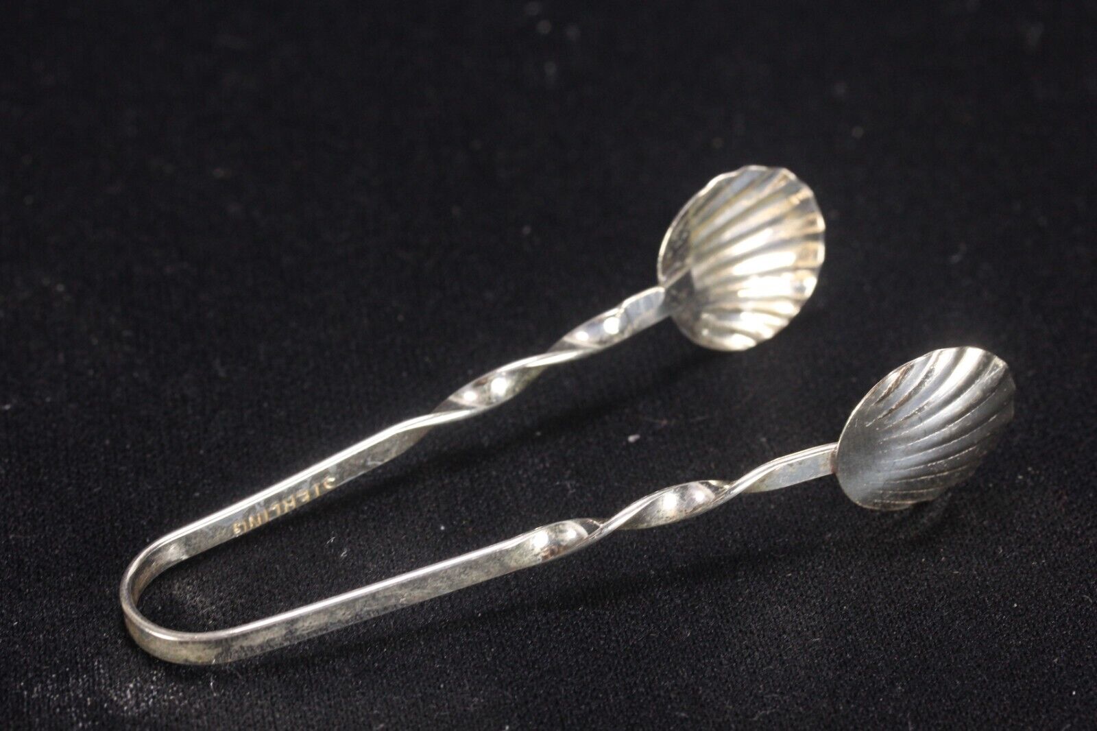 Sterling Silver Tiny Sugar Cube Olive Tongs 3 1/8