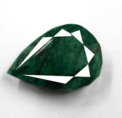 150ct Certified Pear Cut Colombian Green Emerald Natural Gorgeous Gemstone G24