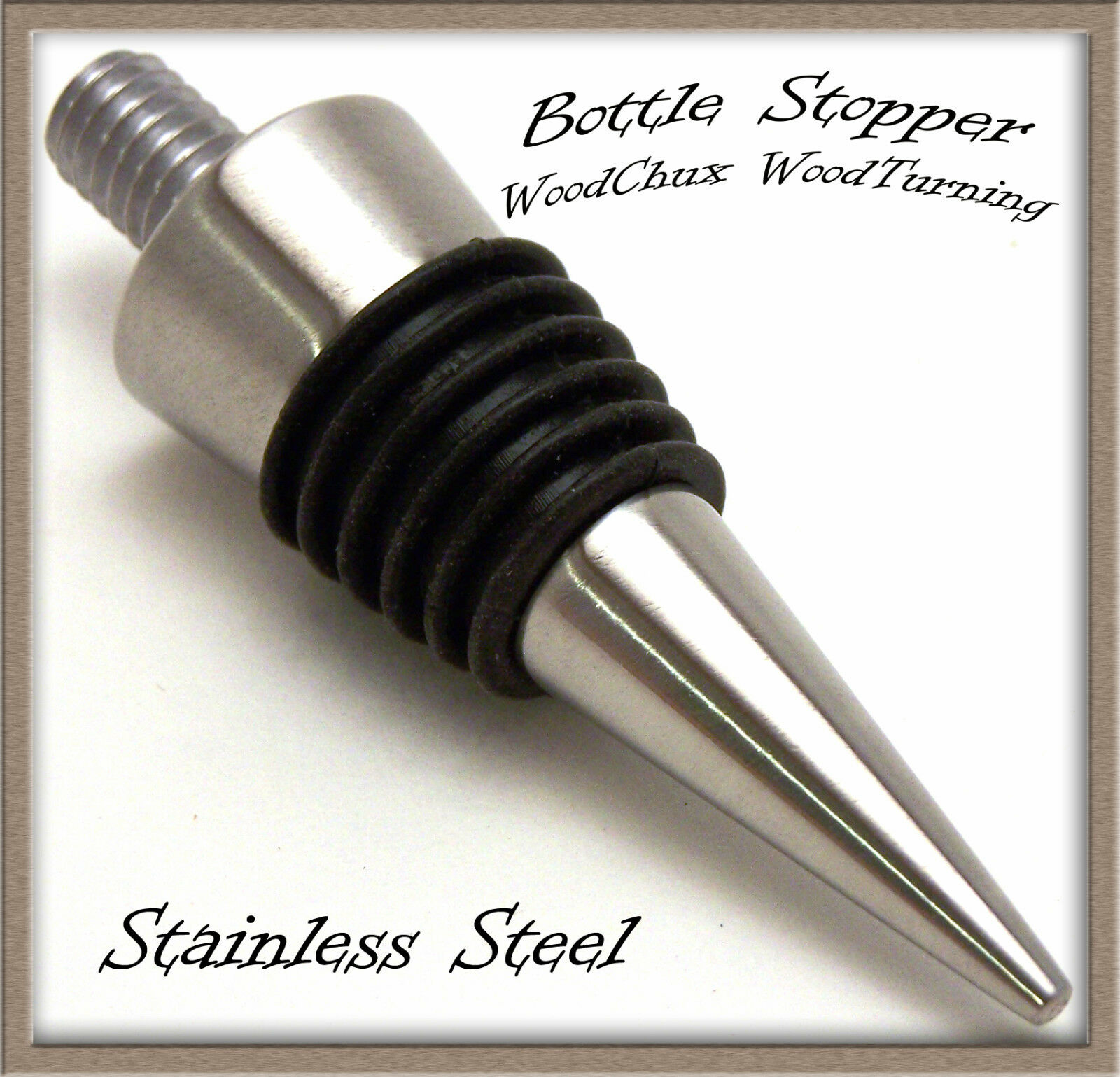 Stainless Steel Cone Bottle Stopper Kit Wood Lathe Fast Shipping Woodturning