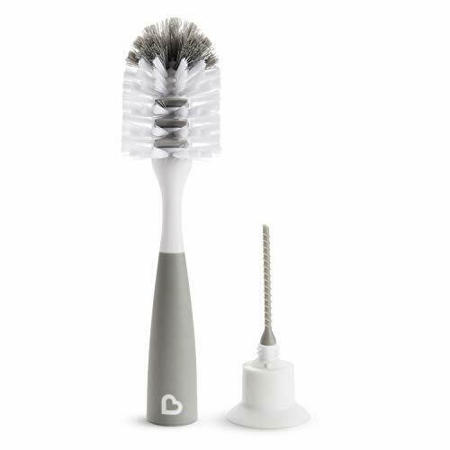 Miracle Dual Sided Cup And Baby Bottle Brush, Includes Straw Brush, Grey