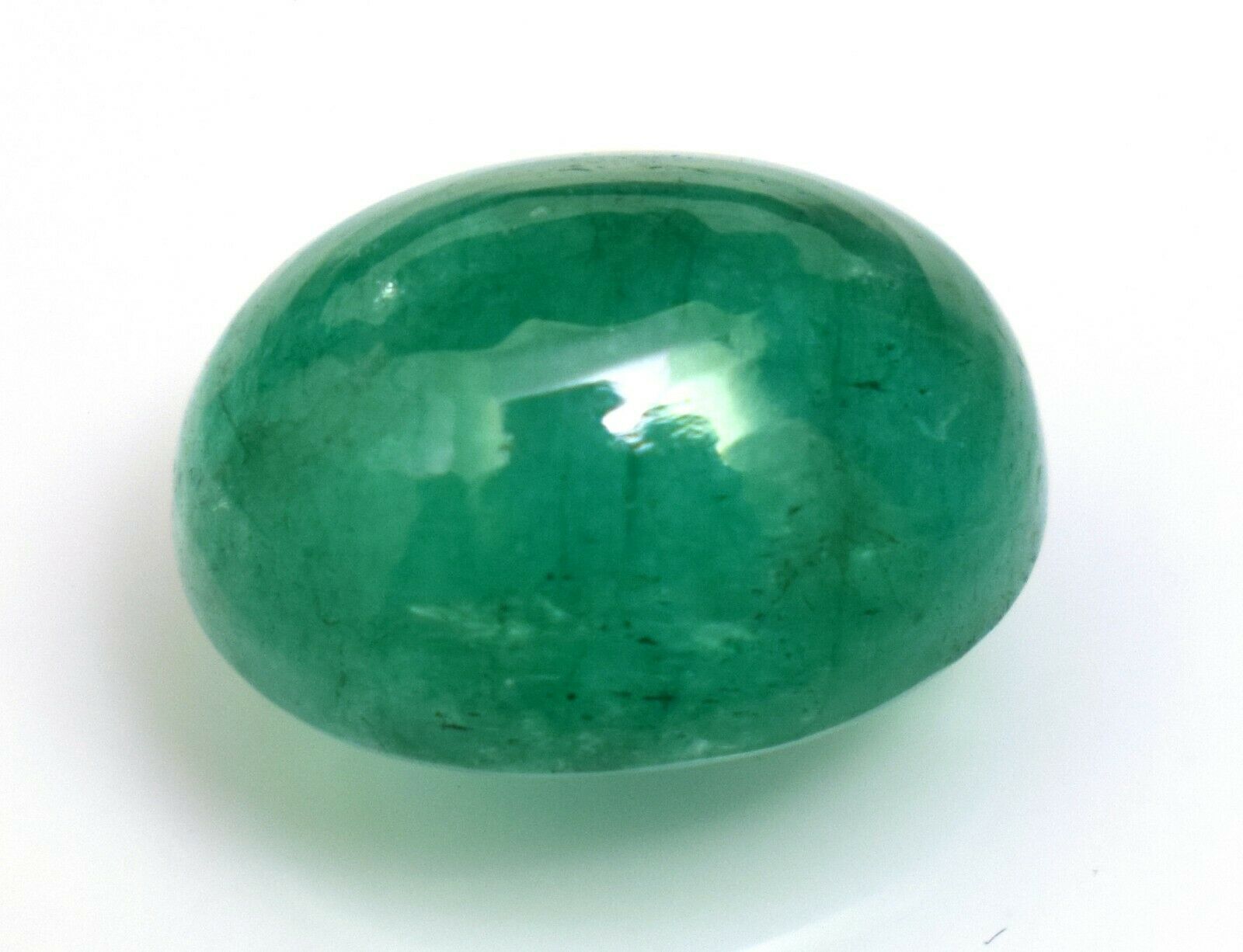 Natural Emerald Loose Gemstone Cabochon 7.85 Ct Oval From Zambia For Jewelry Use