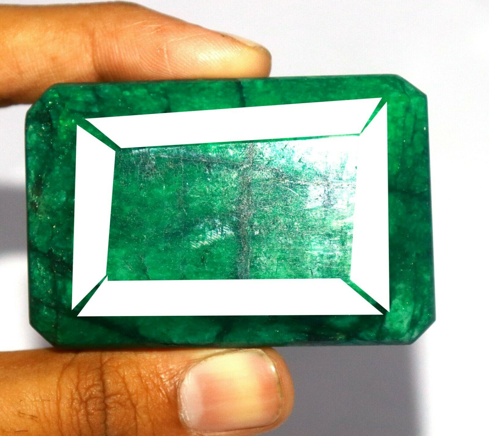 850.15Ct Certified Emerald Shape Fantastic Green Emerald Natural Gemstone PG232