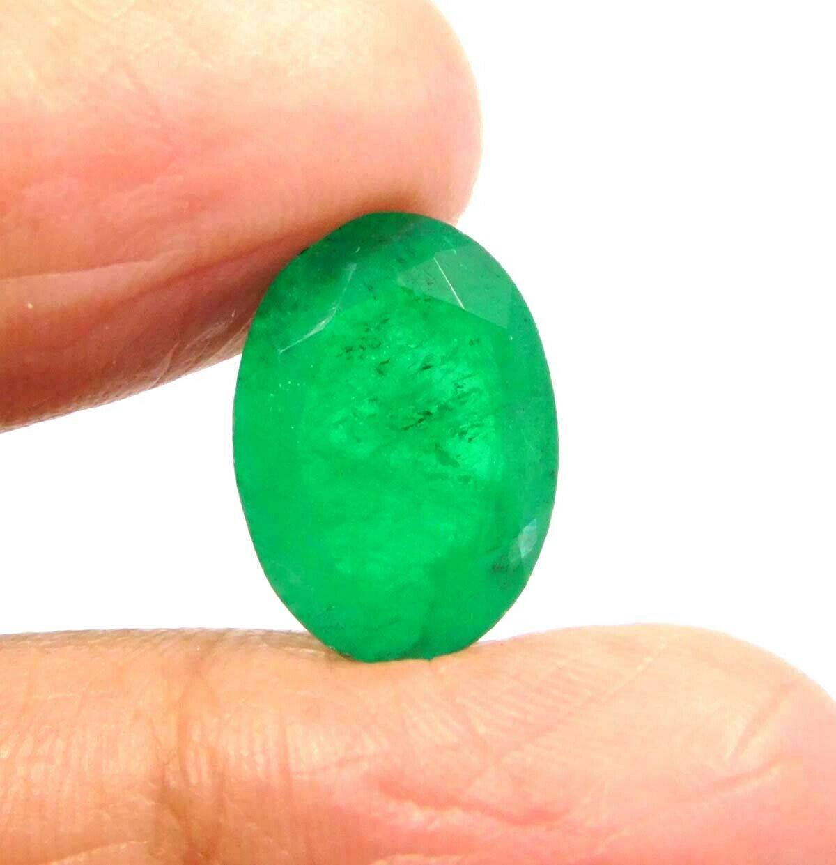 6 Cts.faceted Green Emerald Simulant Loose Gemstone Rm19276