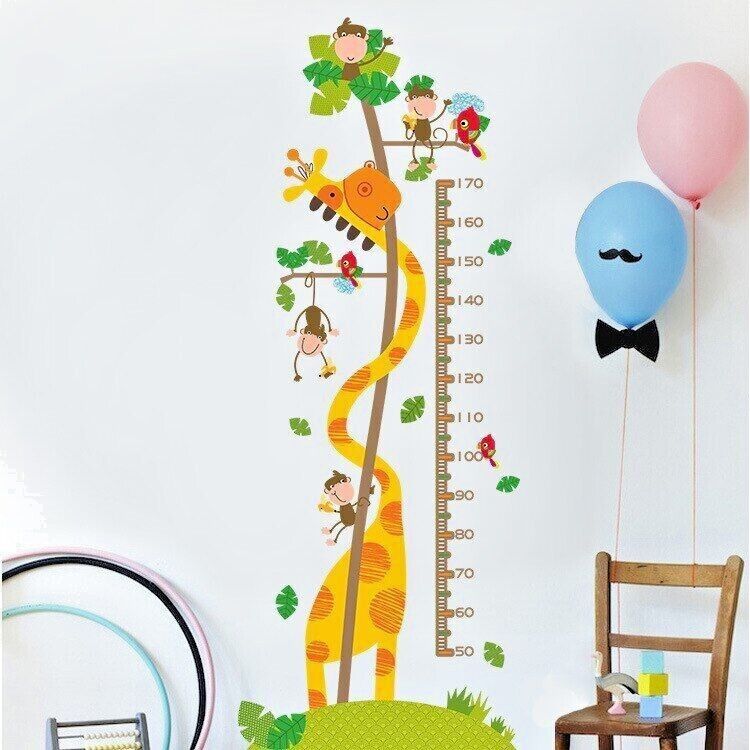 Kid Height Measurement Giraffe Wall Sticker Kindergarten Room Art Decorative Diy