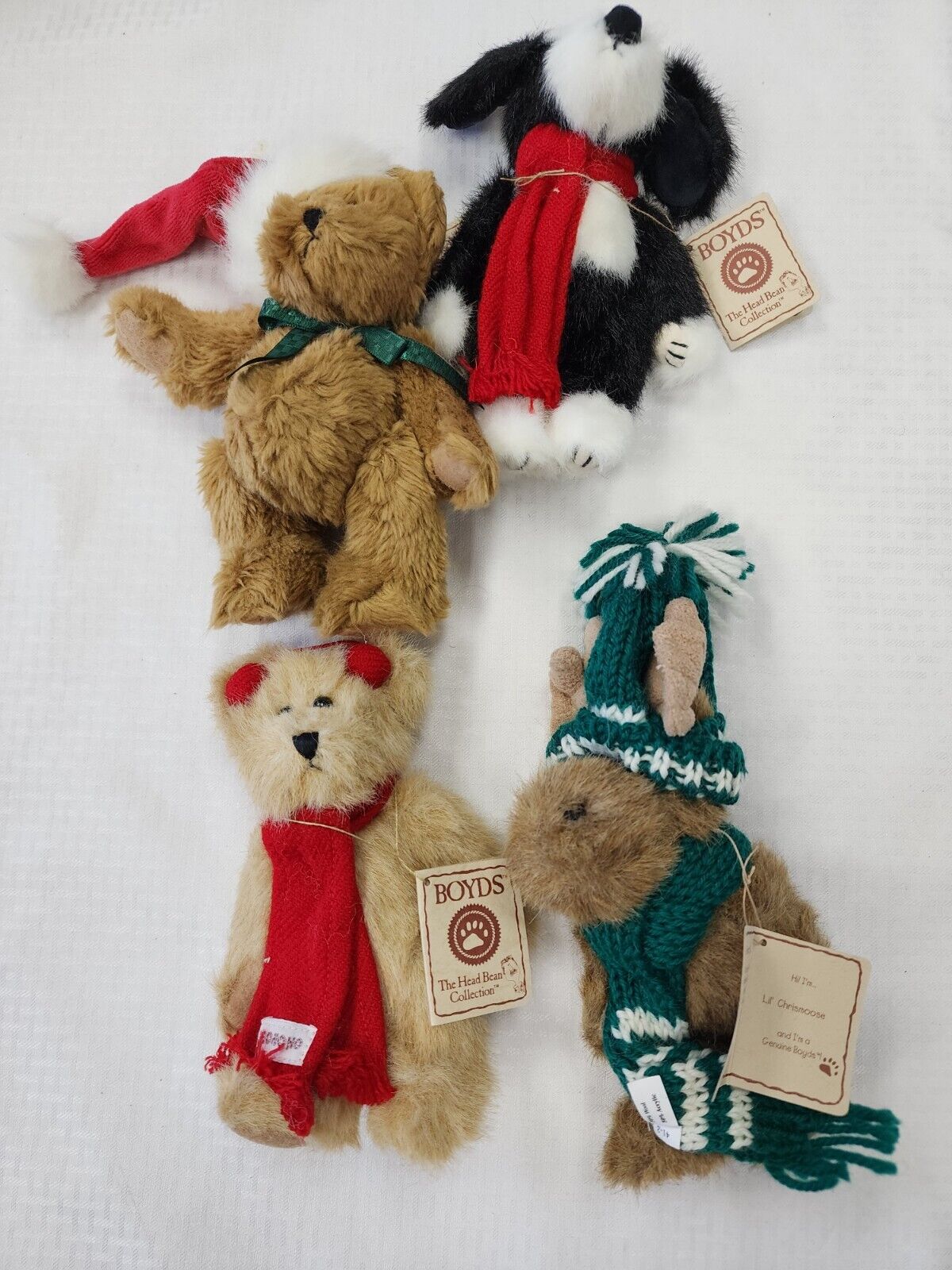 Boyd S Bears Set Of 4 Mini Dog Chrismoose Stuffed Animals Christmas