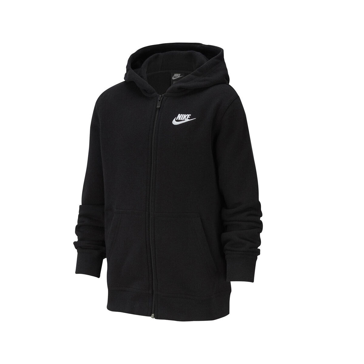 Nike Boy's Sportswear Full-Zip Hoodie BV3699-010 Black/Black/White SZ XS-2XL