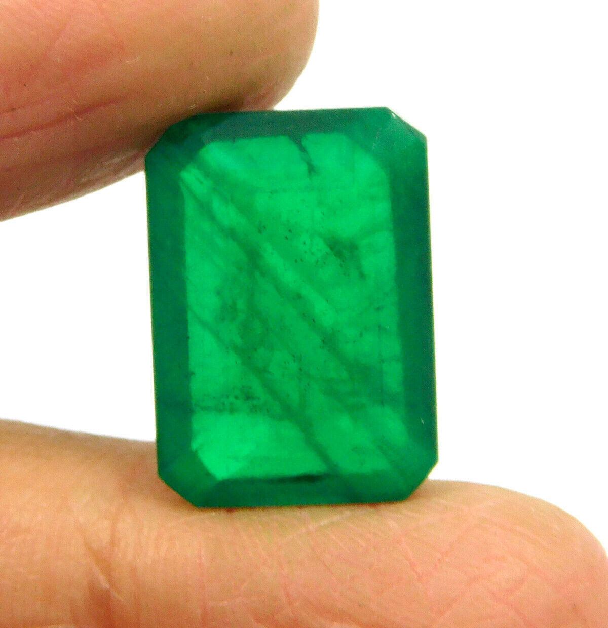 9.43 Cts.  Facted Simulant Emerald Cut Loose Cab Gemstone RM18675