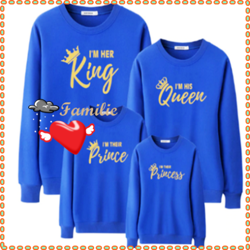 Mother and daughter father, son, family KING sweatshirt matching outfits