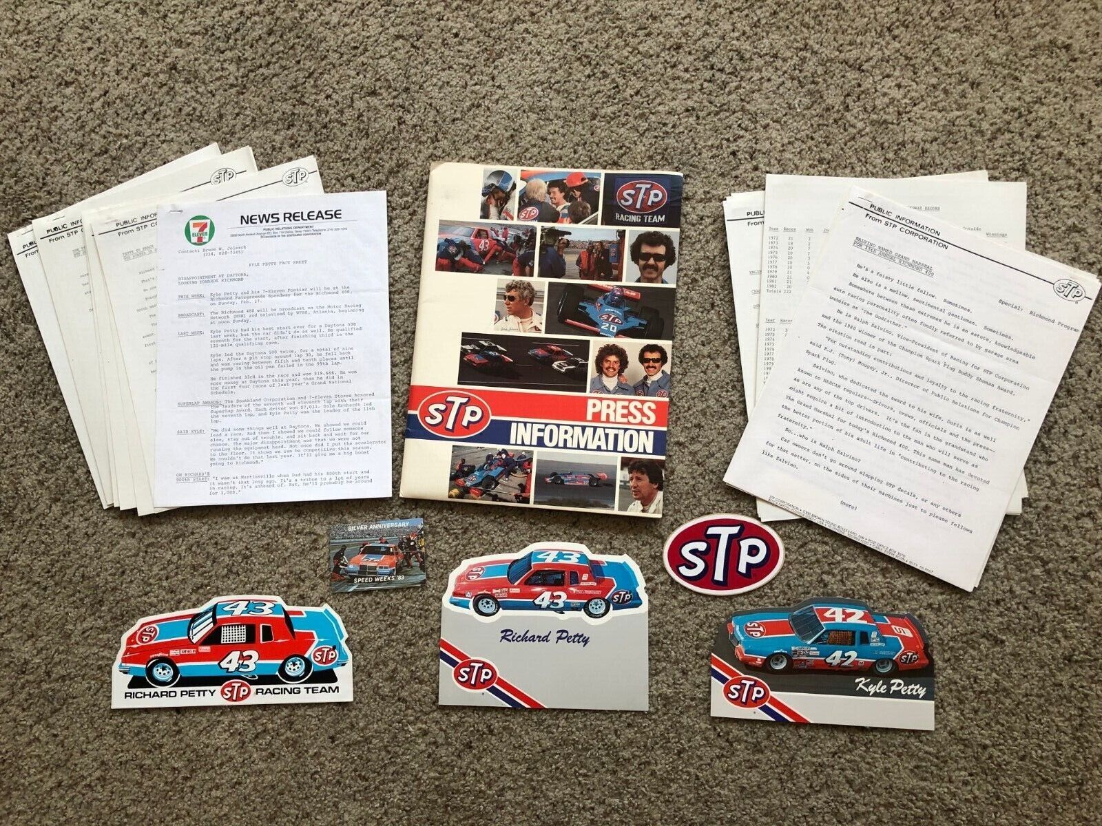 1983  Pontiac Richard Petty  Race Team Stp Press Kit.