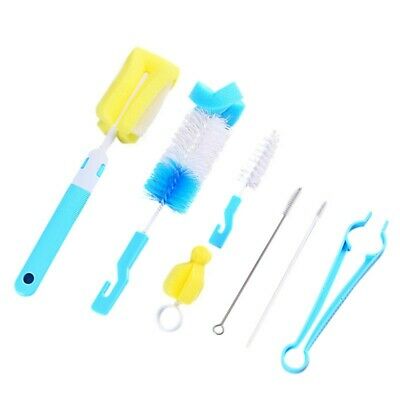 7pcs Baby Feeding Bottle Cup Nipple Teat Spout Tube Cleaning Brush Cleaner New
