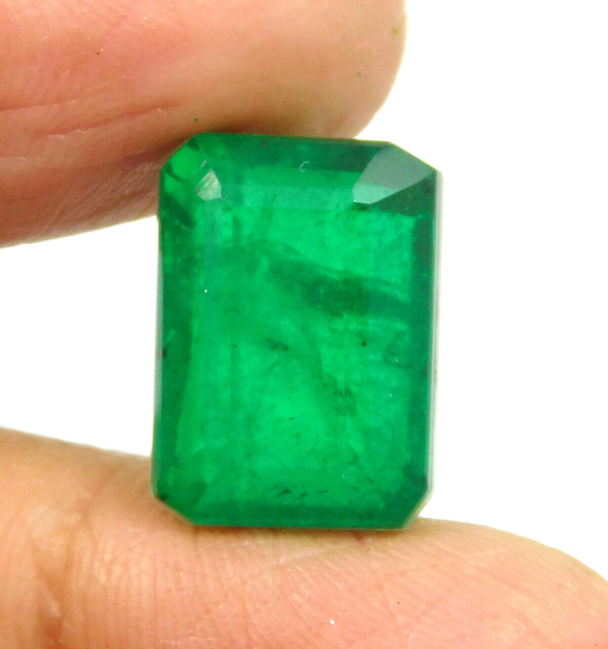11.13 Cts. Faceted Green Emerald Simulant Loose Gemstone RM18763