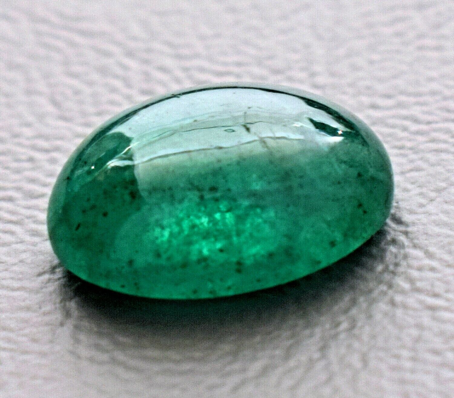 Natural Certified Earth Mine Emerald Oval  Cabochon 6.85 Ct Loose Gem Stone