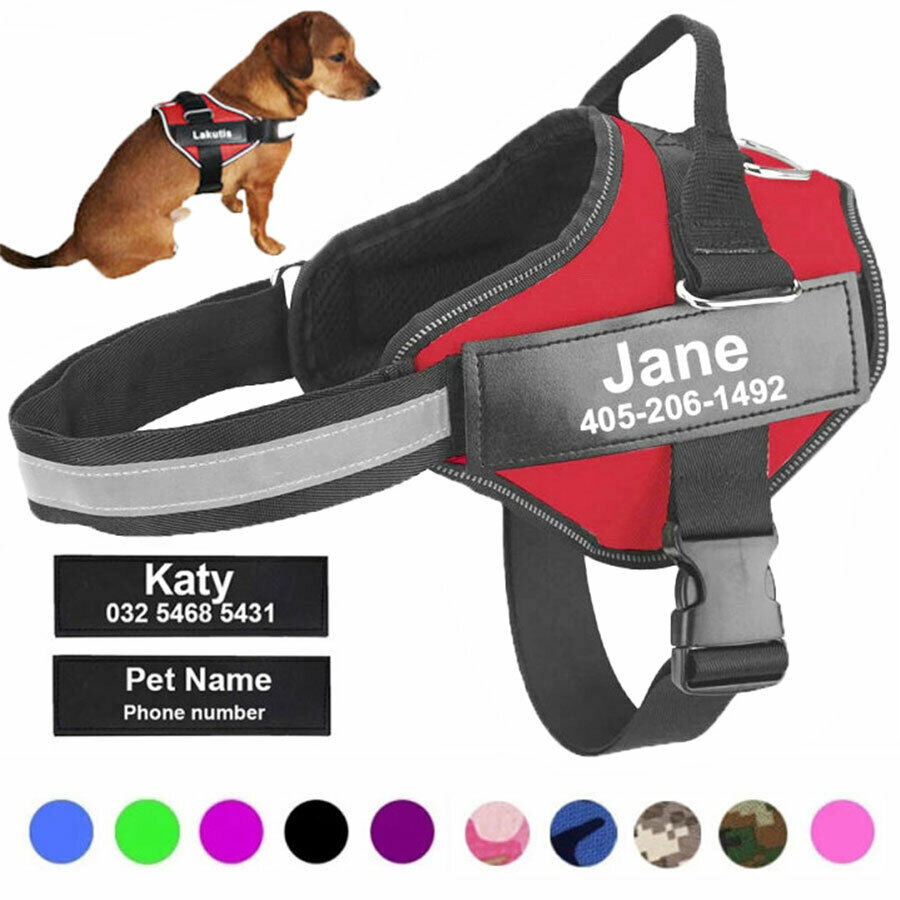 Personalized Dog Pet Harness No-Pull Reflective Adjustable Control Dogs Vest