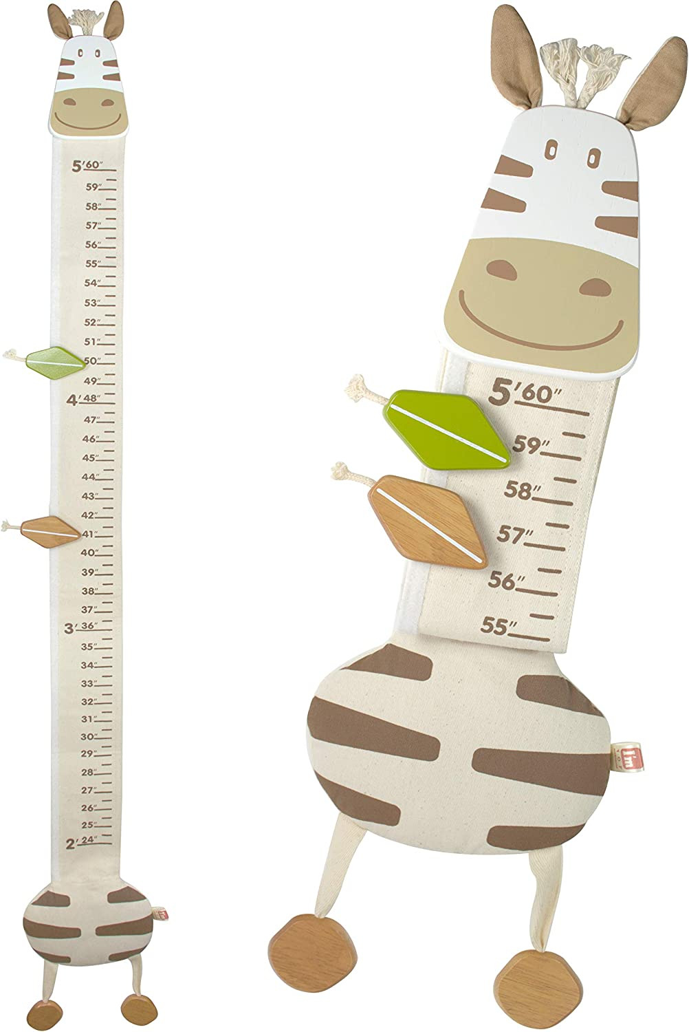 Wood And Fabric Wall Growth Chart, Height Measurement, Scale, Ruler For Kids (ho
