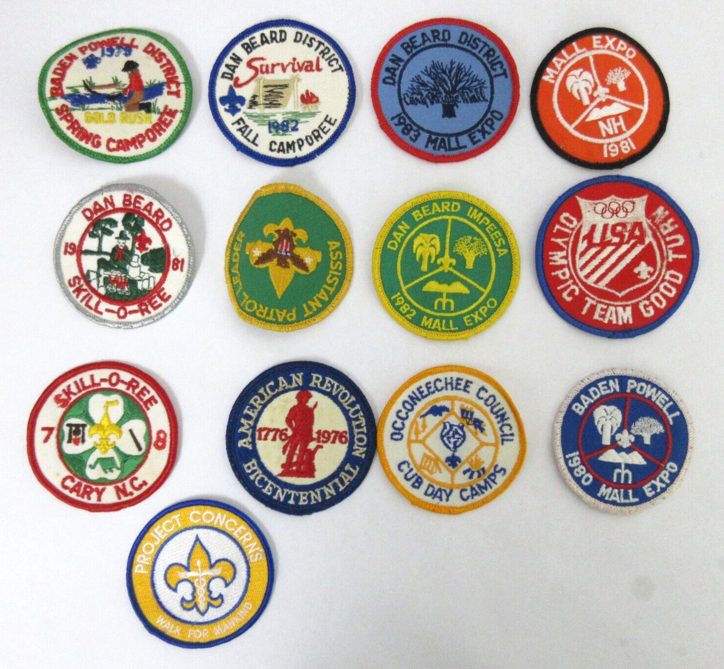 Boy Scouts Of America Lot Of 13 Badges Skill-o-ree Mall Expo Asst Patrol Leader