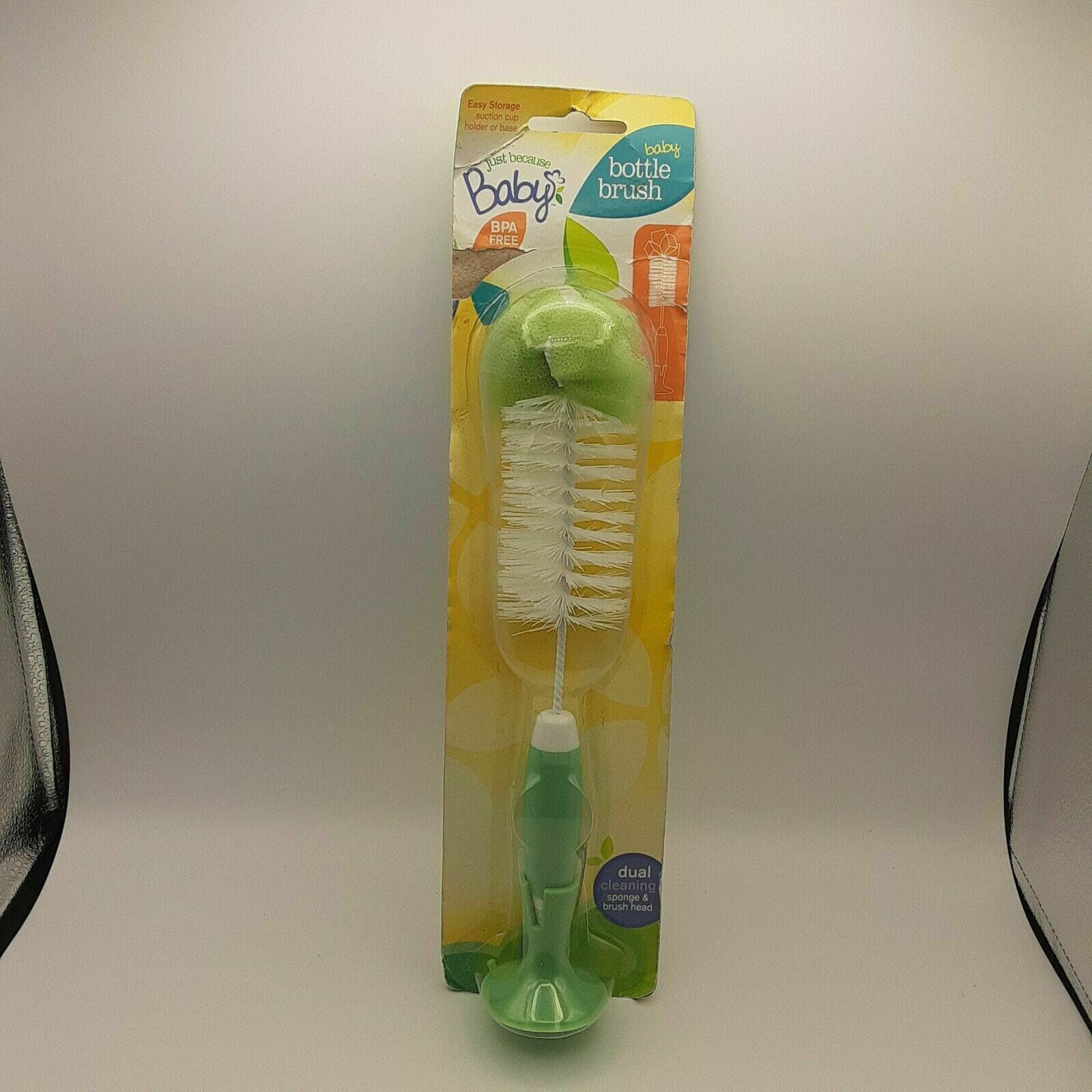 Baby Bottle Brush Flp 6012 Dual Cleaning Sponge & Brush Suction Cup Easy Storage