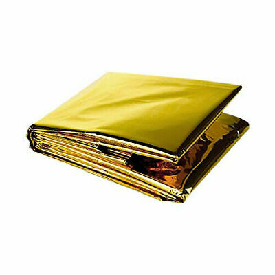 Emergency Mylar Thermal Blanket, Foil Rescue Survival Blanket - Gold