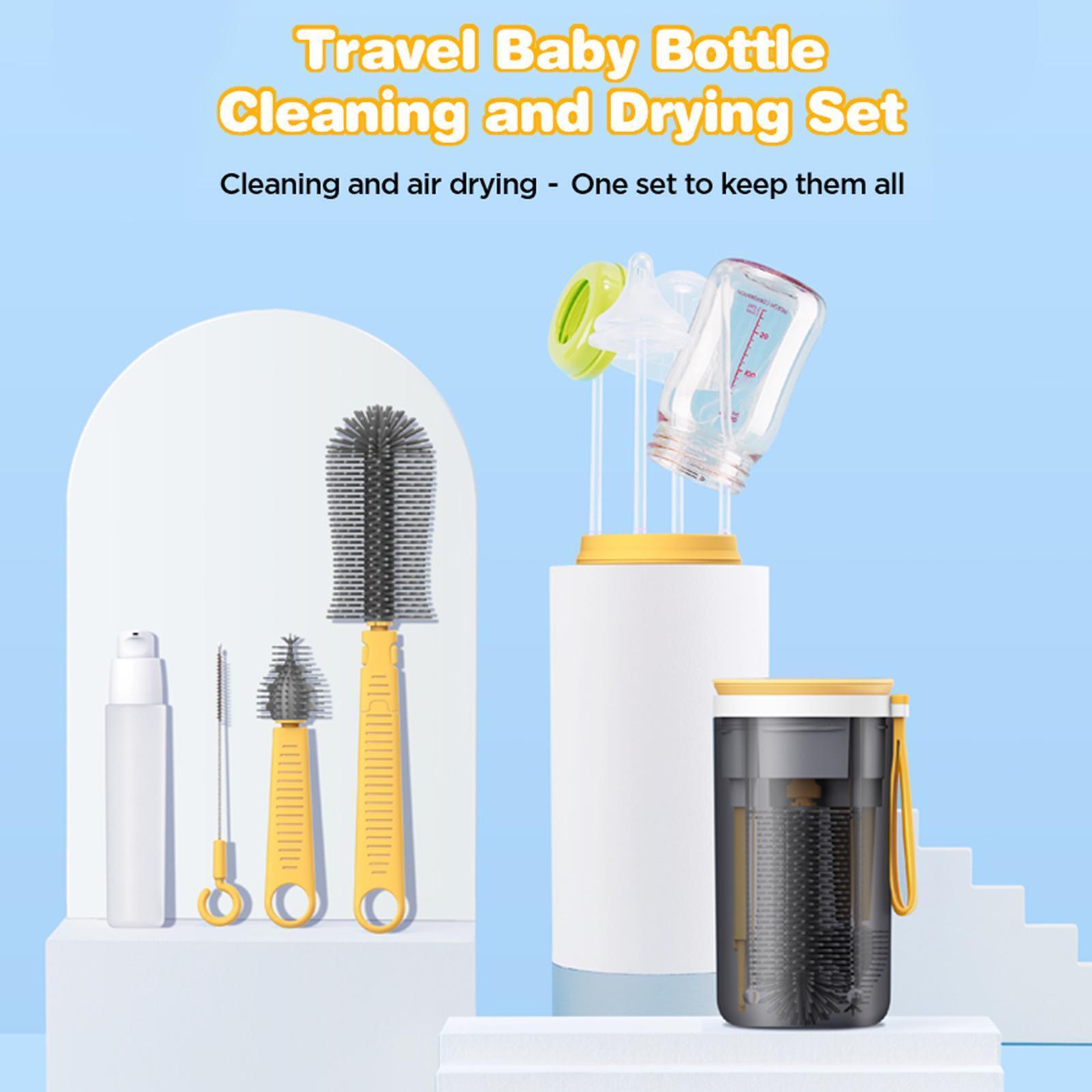 Baby Bottle Brush Set 6 In 1 Travel Baby Bottle Cleaner Kit E R8z0