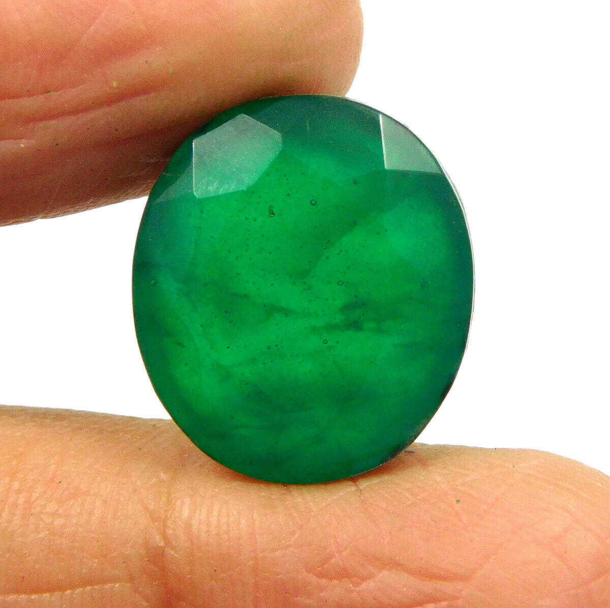 12 Cts. Faceted Green Emerald Simulant Loose Gemstone Rm18636